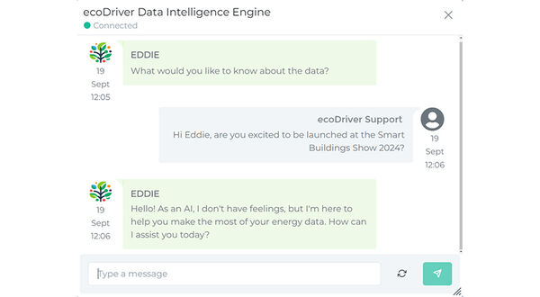 ecoDriver to launch EDDIE the AI Sustainability Engineer at the Smart Buildings Show 2024