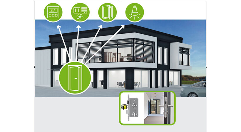 Wire and battery free integration of doors into building automation